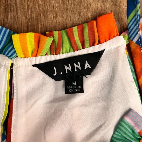 J. NNA Multicolor Patchwork Tiered Maxi Tank Colorful Dress Sz M - Picture 4 of 11